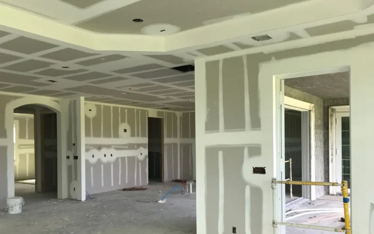 A room that is under construction with a lot of walls